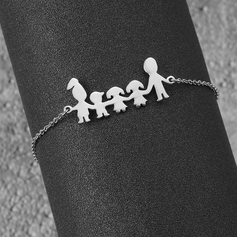 Браслеты с шармами для женщин мужчин пап девочка мальчик мама фигурка браслета