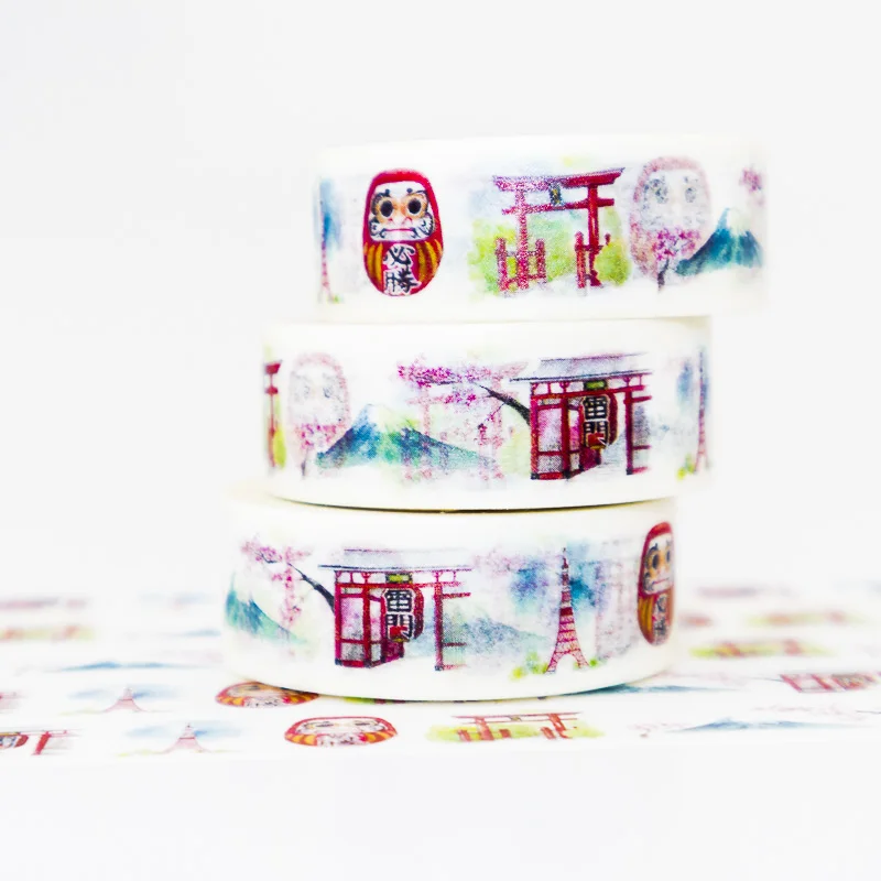 

Colorful Japanese Doll Washi Tape Set Sticky Decorative DIY Office Stationery Masking Paper Tape Scrapbook 1PCS
