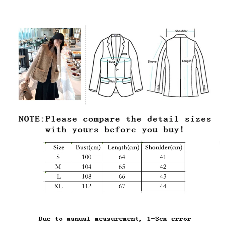 

Vangull Lamb Plush Vest Women Zipper Sleeveless Solid Plus Size Female Thicken Winter 2020 Loose Casual Waistcoat All-match Coat