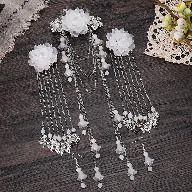 

Retro costume headdress Han Chinese clothing headdress cents tassel jewelry hairpin step shake fringed hair ornaments antiquity