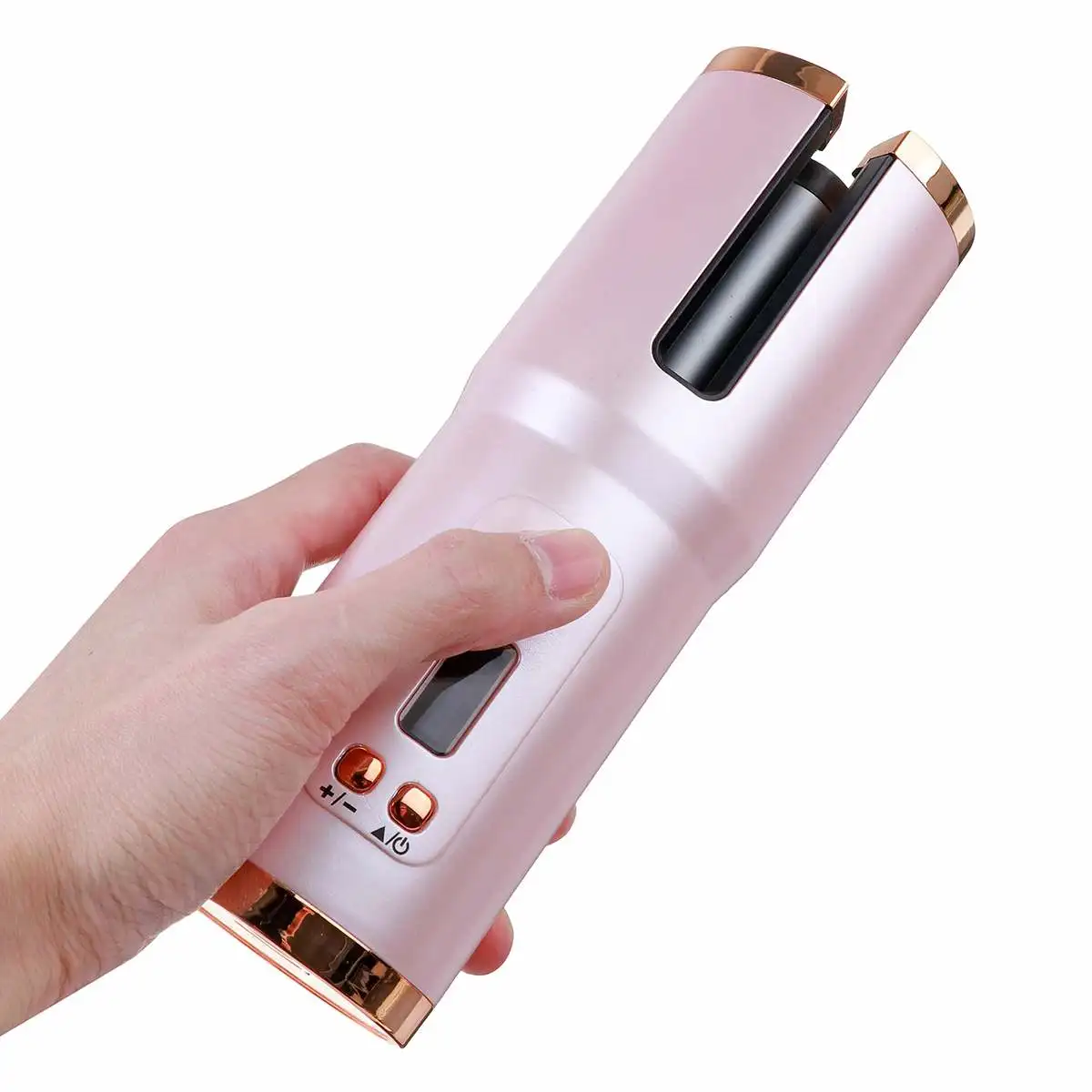 

Portable Wireless Automatic Curling Iron Hair Curler USB Cordless Rechargeable LCD Display Curly Machine with Comb Clip