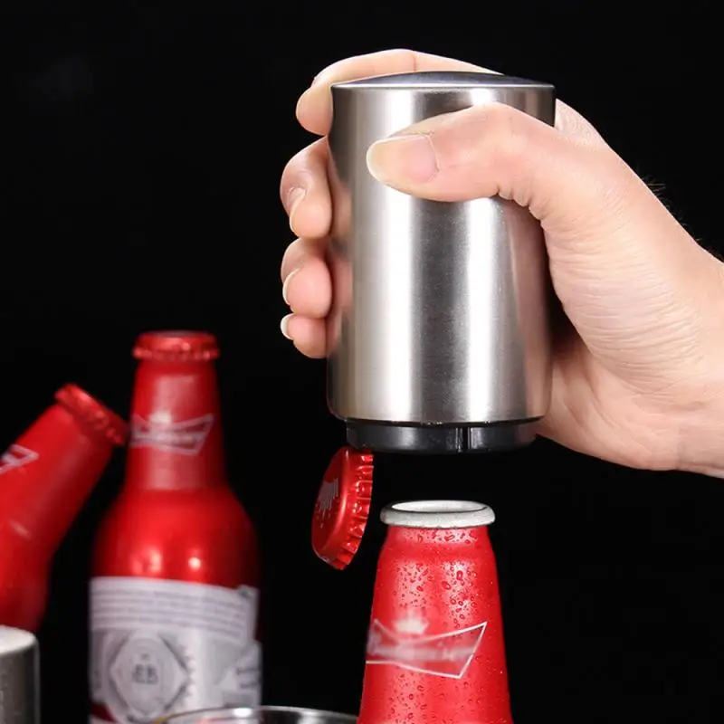 

Magnetic Automatic Beer Opener Stainless Steel Bottle Corkscrew Portable Magnet Wine Bottle Openers Bar Tool Kitchen Accessories