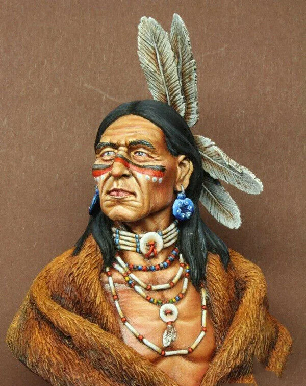 

1/10 Chieftain leader man bust Resin figure Model kits Miniature gk Unassembly Unpainted