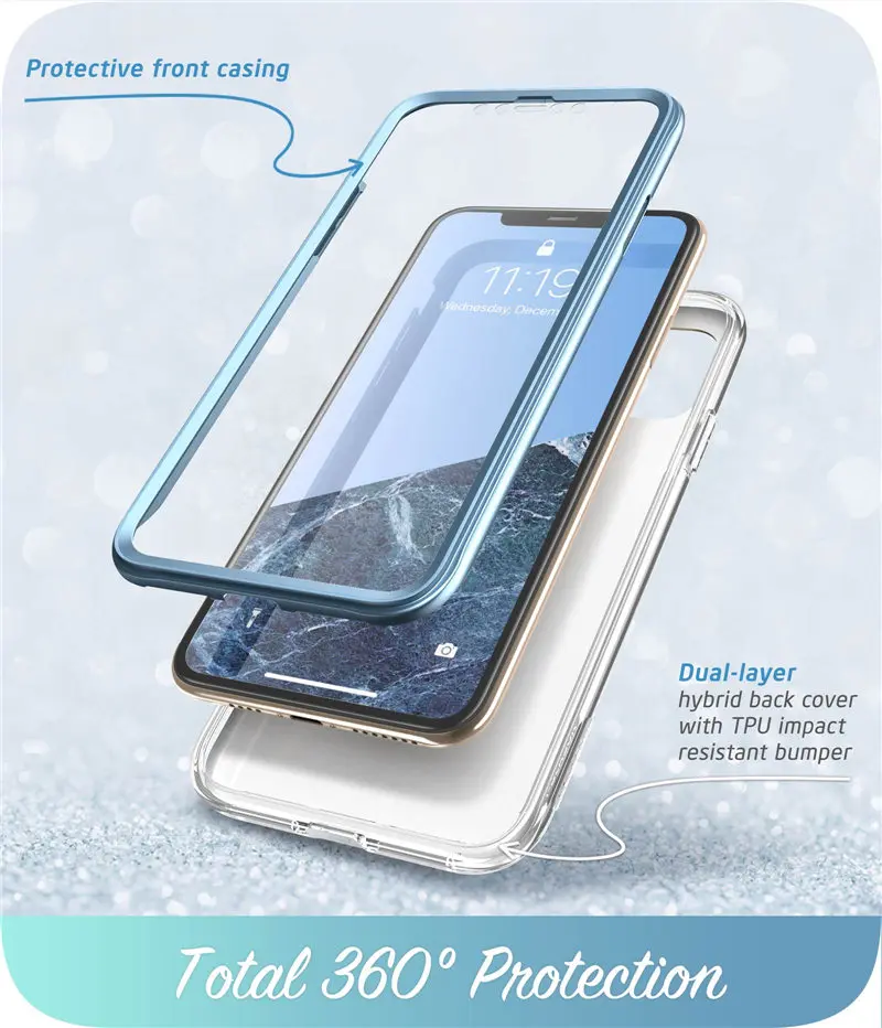 I-Blason для iPhone 11 Pro Max чехол 6,5 Дюймов() Cosmo полный корпус блестящий Мраморный бампер чехол со встроенной защитной пленкой