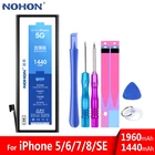 Аккумулятор NOHON для iPhone 5, 6, 7, 8, SE 2020, iPhone8, iPhone7, iPhone6, iPhone5 5G, 6G, 7G, 8G, мобильный телефон