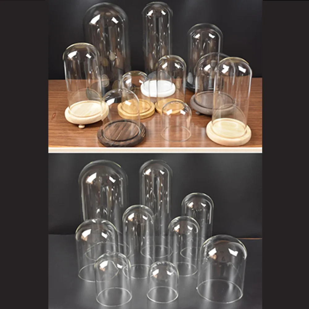 DIY empty snow globe Factory direct custom immortal flower glass cover creative crafts decoration transparent vase 10cm |
