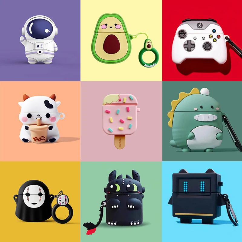 

3D Earphone Case Cartoon Animal Cute Silicone Soft Shell Cover Case for Airpods 1 2 Pro case
