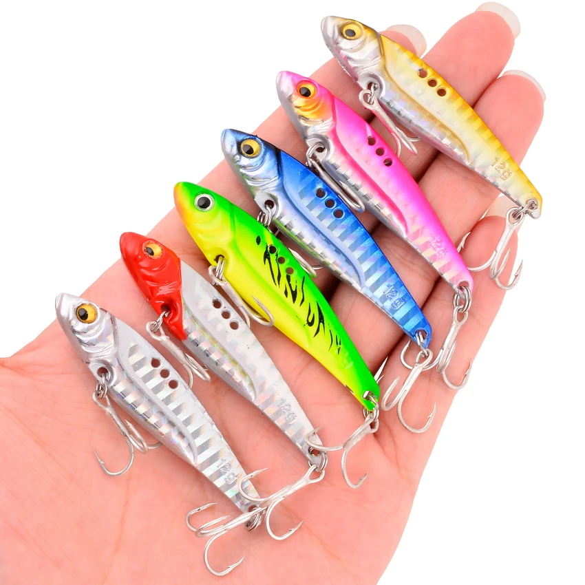 

6pc Long Shot 3D Eyes Metal Vib Blade Lure 7/10/12/15/18/25G Sinking Vibration Baits Artificial Vibe for Bass Pike Perch Fishing