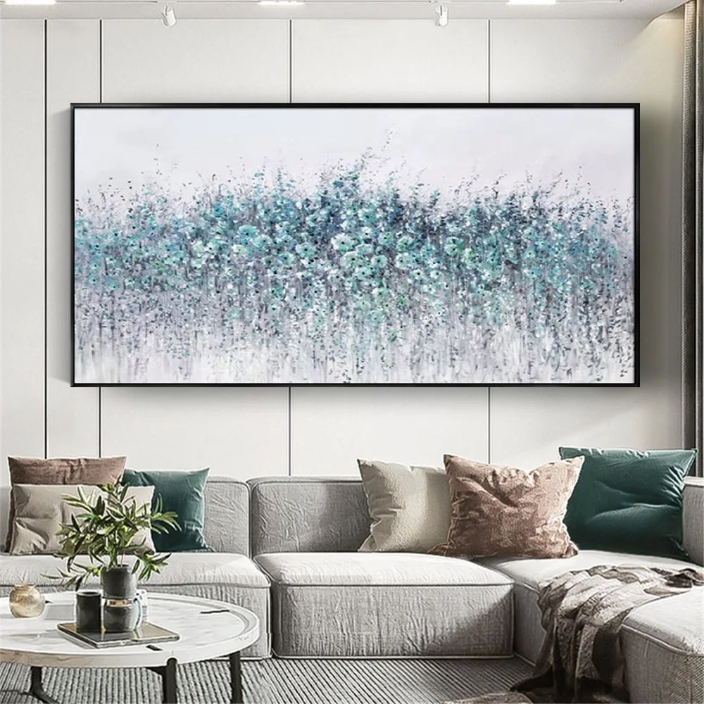 Синий цветок мастихин ручная роспись картина маслом красочная роза абстрактное