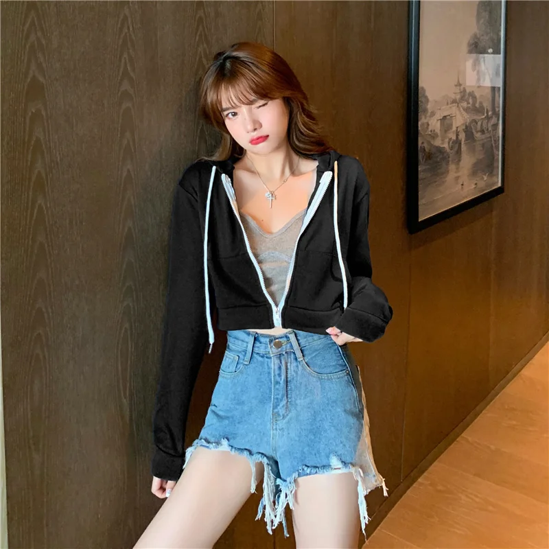 

CMAZ Real Shot 2021 Autumn High Waist Short Coat Women's Sweater Thin