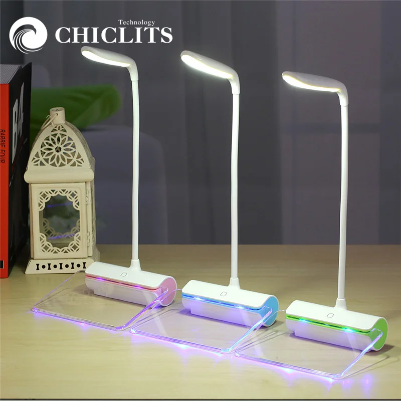 CHICLITS Светодиодная настольная лампа Защита глаз USB перезаряжаемая для книги с