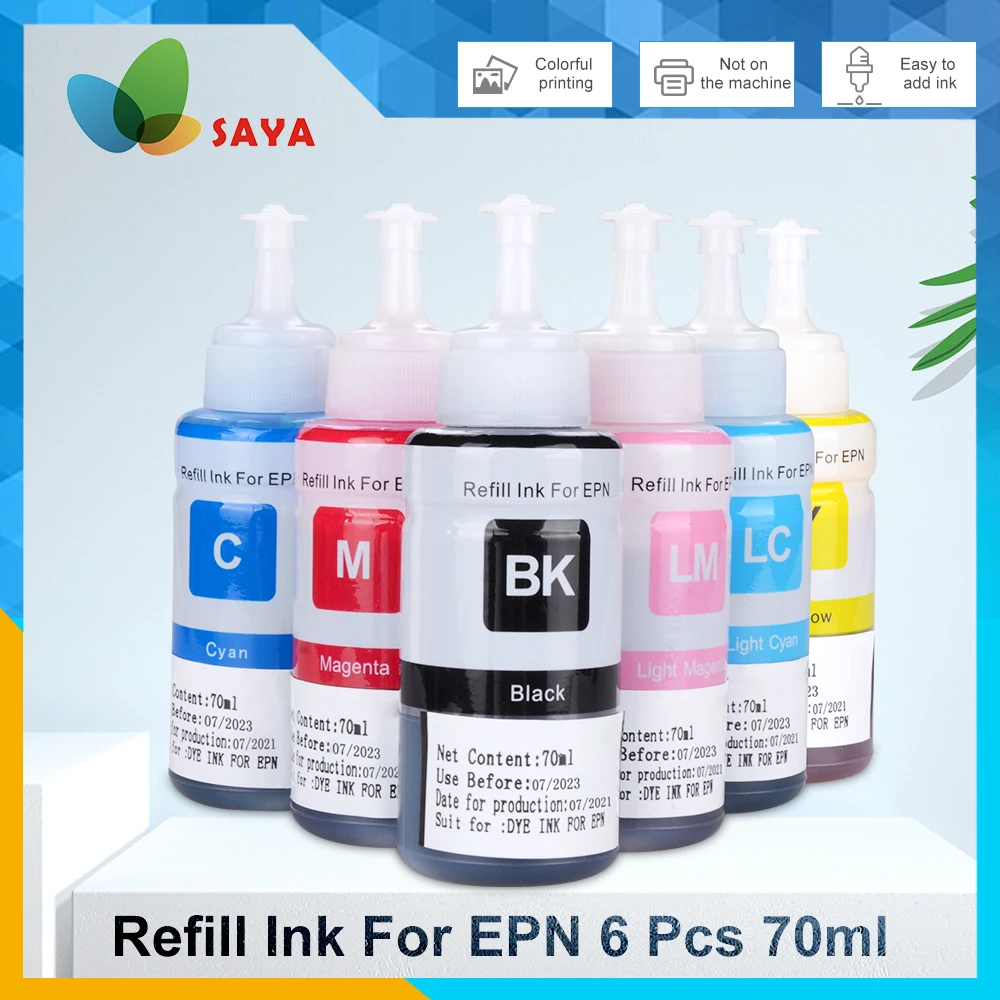 664 Refill Dye Ink Compatible for EPSON L565 L801 L805 L810 L850 L1800 L3150 3100 Printer Ink T6731 T6732 T6733 T6734 6735 T6736