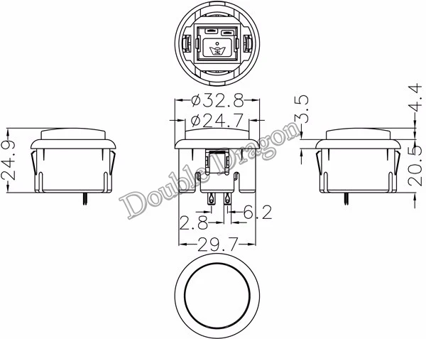 arcade machine button 30mm with microswitch high quality copy-obsf push buttons short version for fighting games cabinet | Спорт и