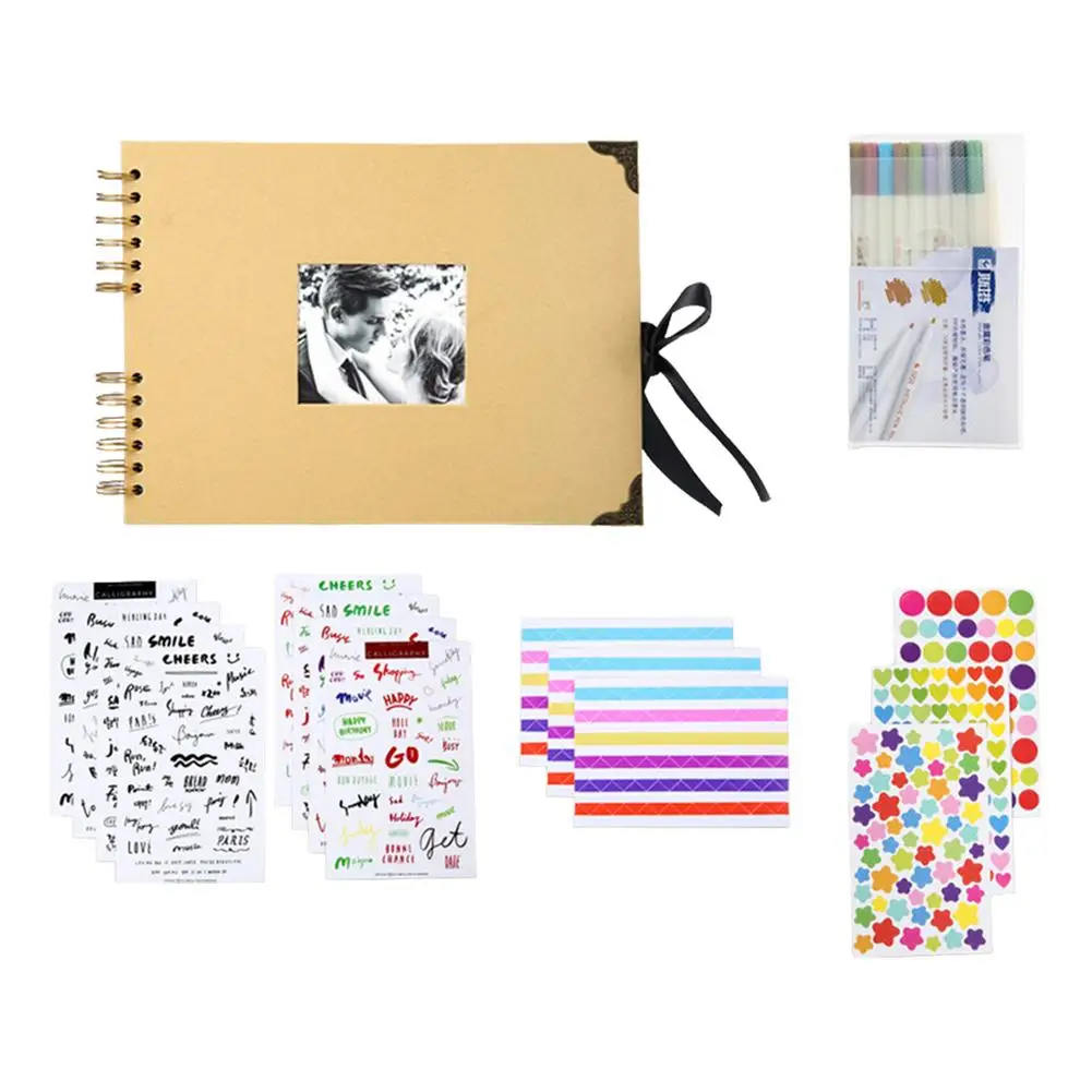 

Альбом для фотографий «сделай сам», клейкий набор для скрапбукинга на годовщину, свадебный подарок, сувенир ручной работы