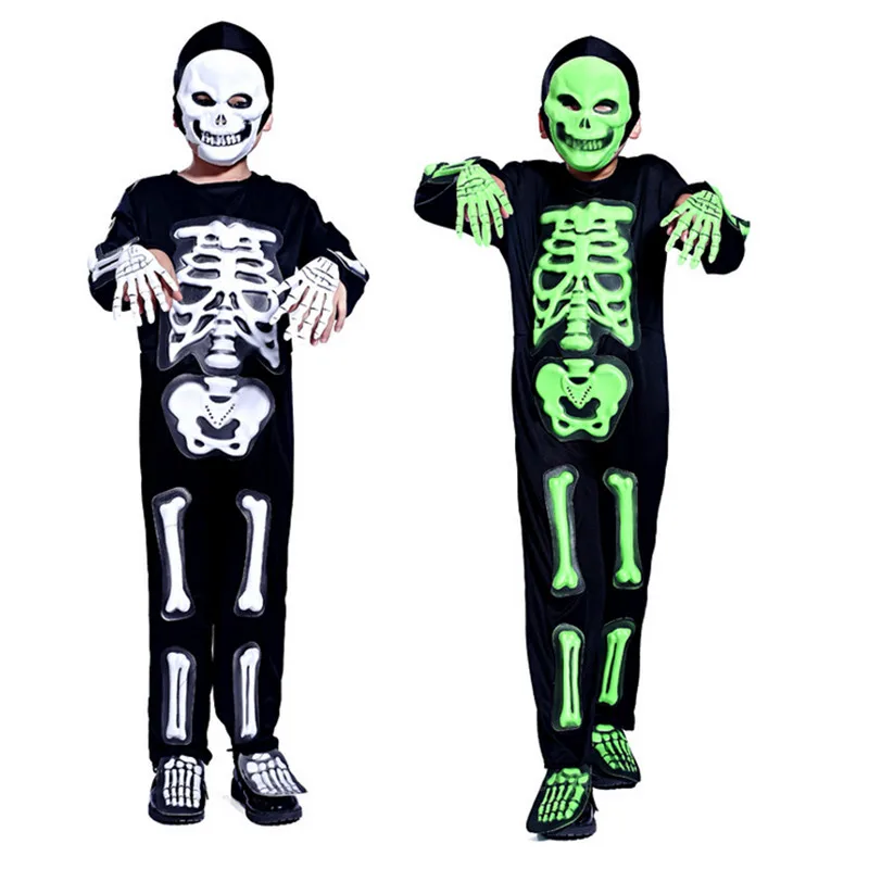 Костюмы на Хэллоуин для мальчиков Человек Призрака с черепом костюмированной