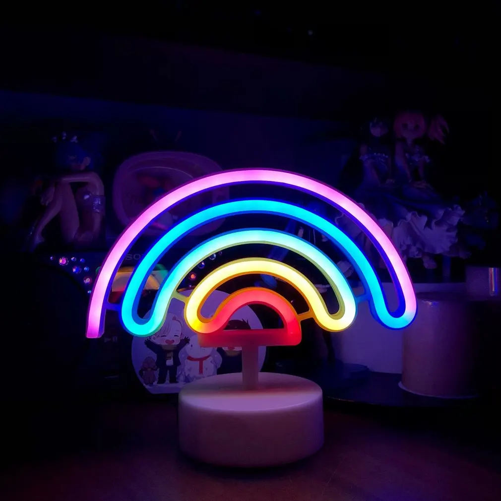 

Rainbow Unicorn Neon Led Night Lamp Kids Bedroom Warm Night Light Room Decoration 3D Acrylic Table Desk Lamp Gifts