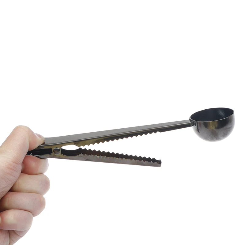 

Northern European style gold color Two in one spoon sealing clip Measuring Spoon coffee spoon 1pc/lot