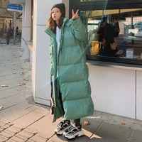 2021 new korean street long winter jacket parka women oversize long hooded sisters bread coat cotton coat female thick warm