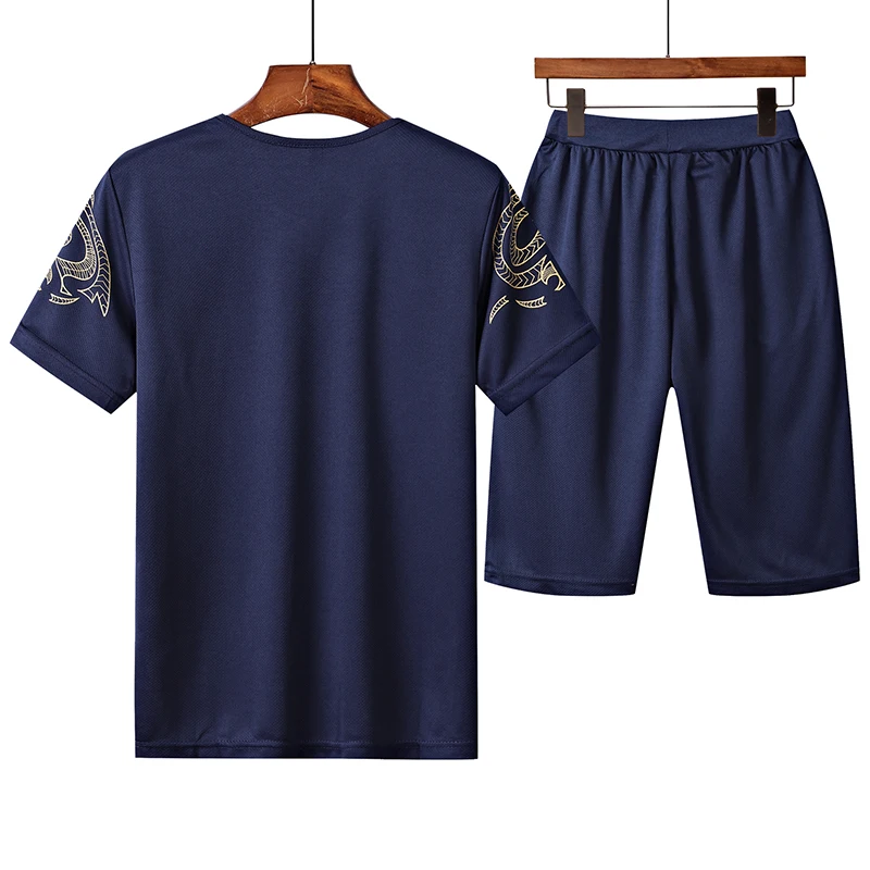 Летний спортивный комплект для мужчин дышащая сетчатая толстовка костюм