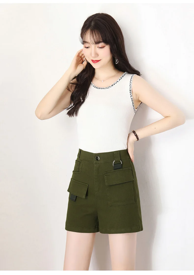 

2020 Summer New Women High Waist Loose Safari Style Shorts Female Streetwear Hip Hop Plus Size Short Pants Casual Hot Shorts 4XL