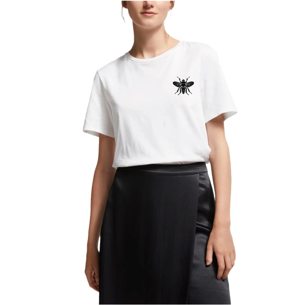 Футболка с принтом пчелы топ коротким рукавом футболка милыми насекомыми и