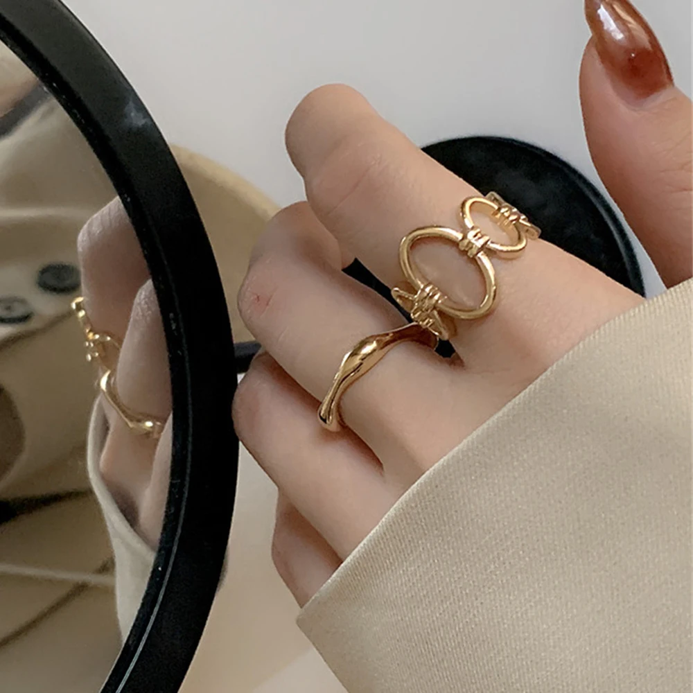 Набор женских колец IPARAM в стиле панк металлическое бриллиантовое кольцо с