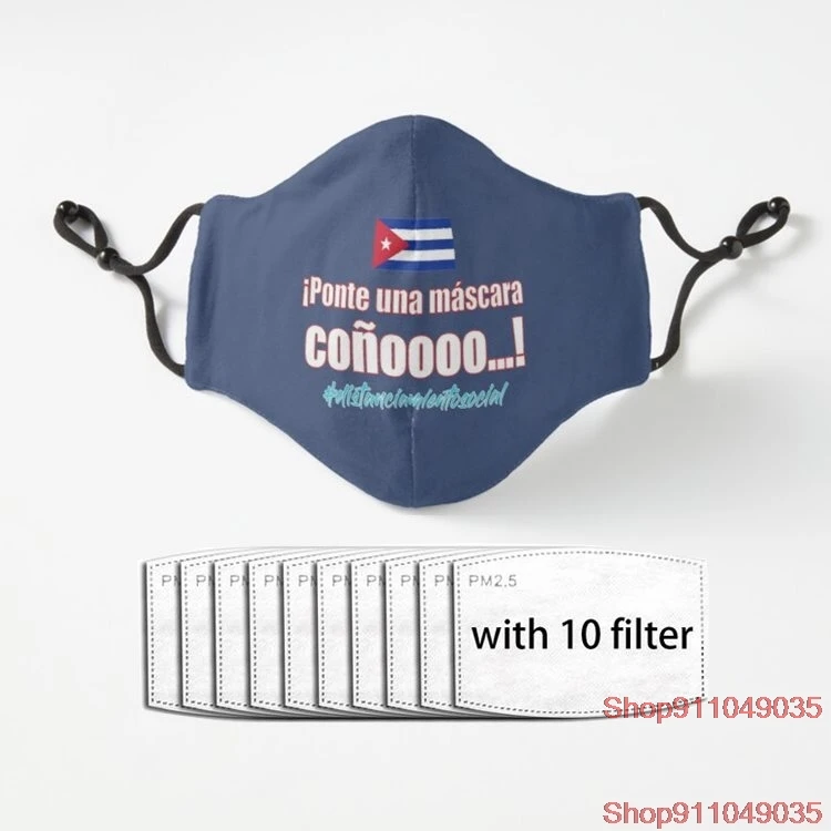 

Ponte la m%C3%A1scara co%C3%B1o Cuban Flag Bandera Cubana Adult Mask Dust Reusable Polyester Face Mouth Mask