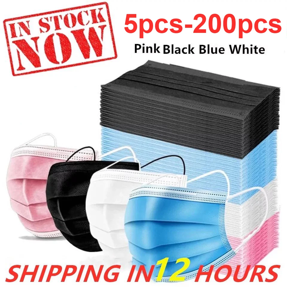 Одноразовая детская черная маска для рта 3-слойная лица детские маски черные |