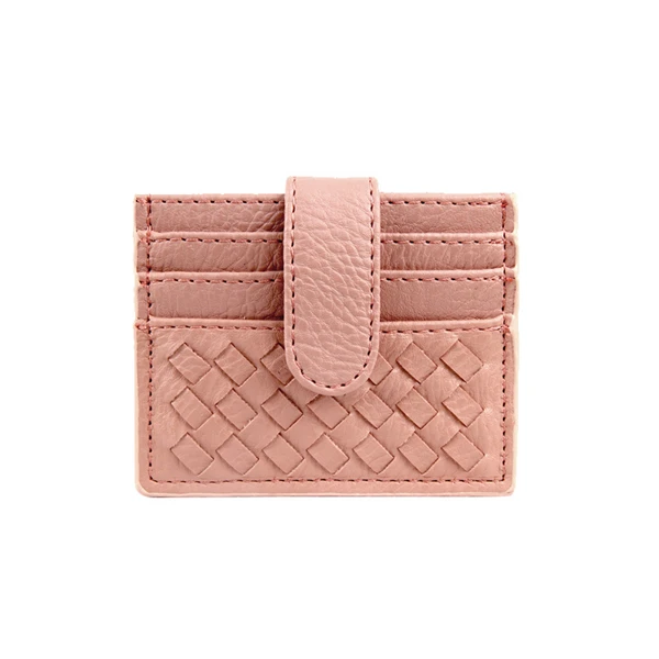 pink PURDORED 1 шт., супертонкий кошелек унисекс из искусственной кожи, Одноцветный мини-держатель для кредитных карт, ткачество, Чехол для карт, кошелек для монет, Pasjeshouder - Цвет: pink