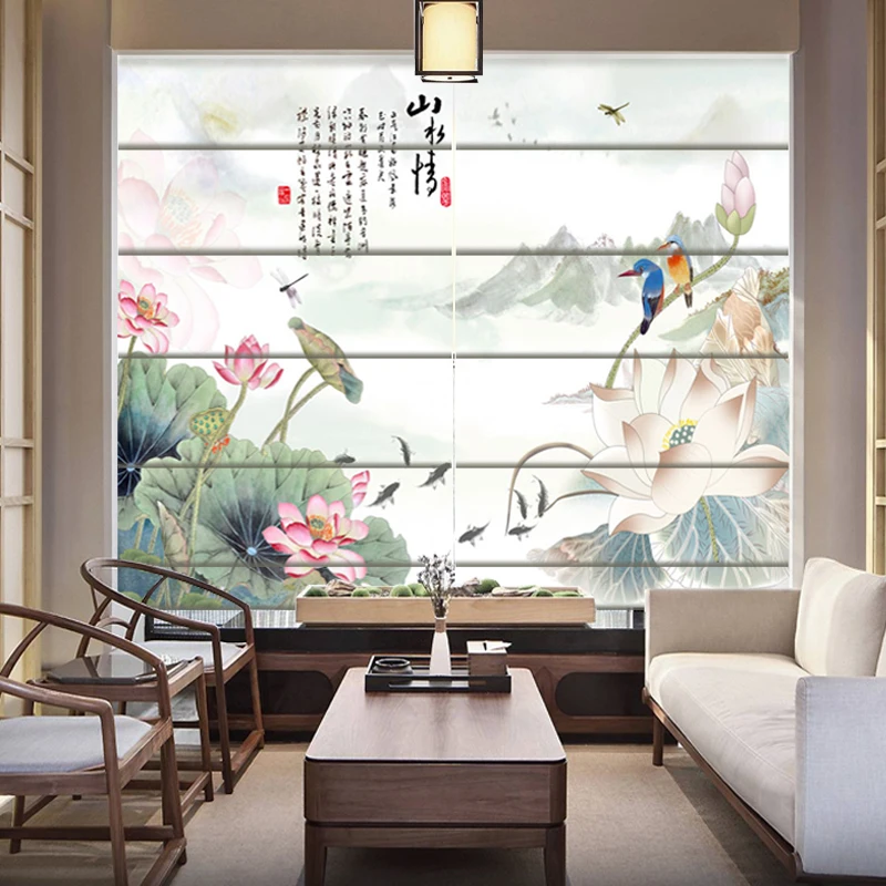 Римские шторы могут быть настроены с узорами для спальни гостиной роликовые