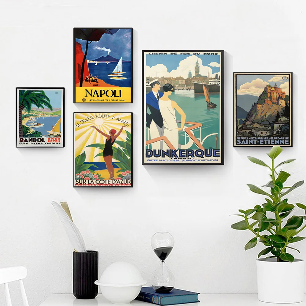 

Canvas Painting Vintage prints Landscape Retro Wall Art Pictures Poster black and white Prints For Living Room Modern home decor