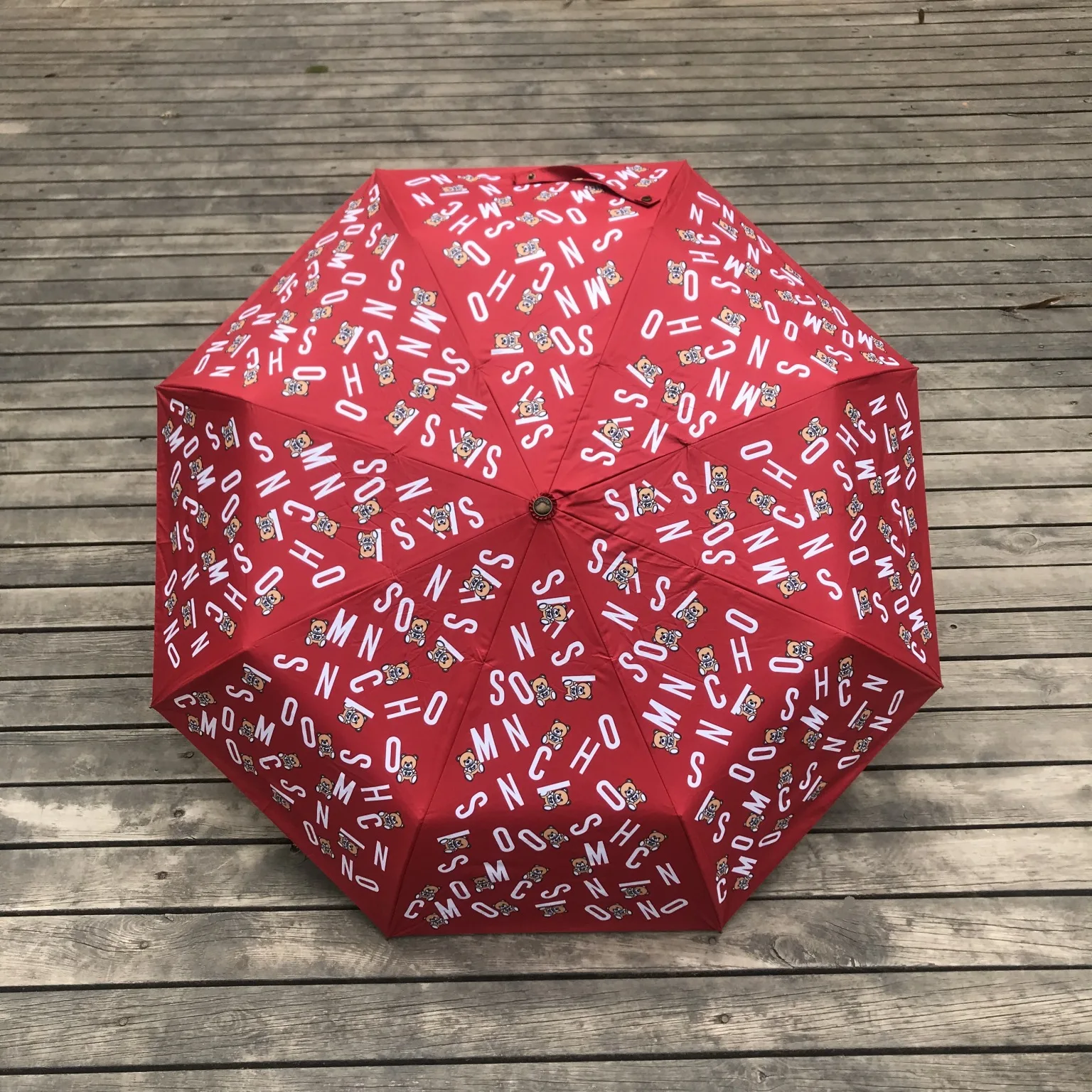 Модный милый индивидуальный Зонт с медведем полностью автоматический складной