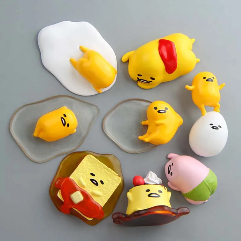 8Pcs/Lot Japanese Lazy Egg Model Figures Toys Fridge Magnets Creative Figurines Refrigerator Pastes Home Decor Kids Gifts | Игрушки и