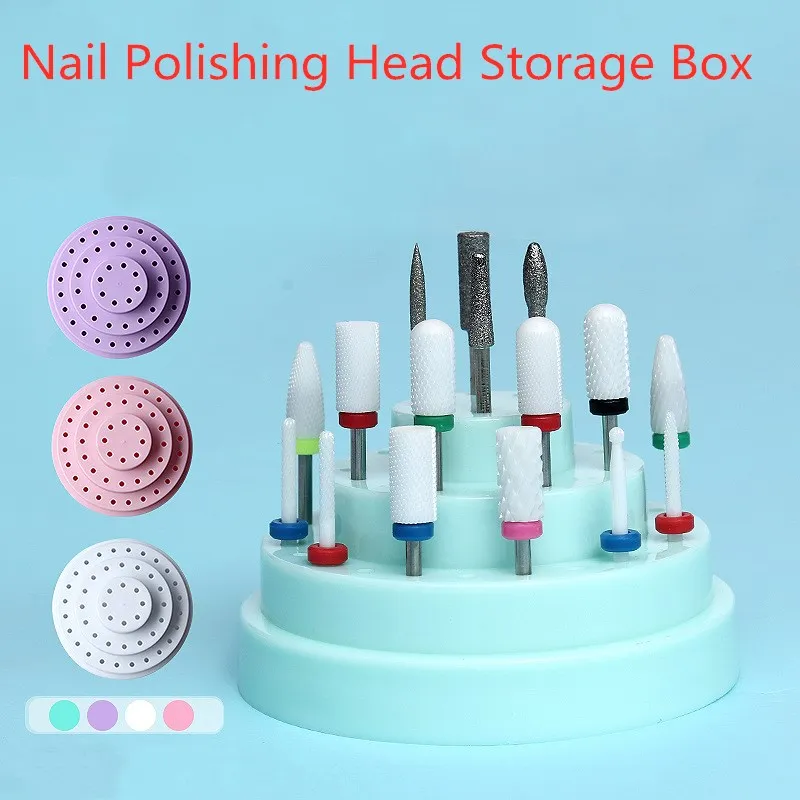 Креативный контейнер для хранения насадок полировки ногтей с 48 отверстиями