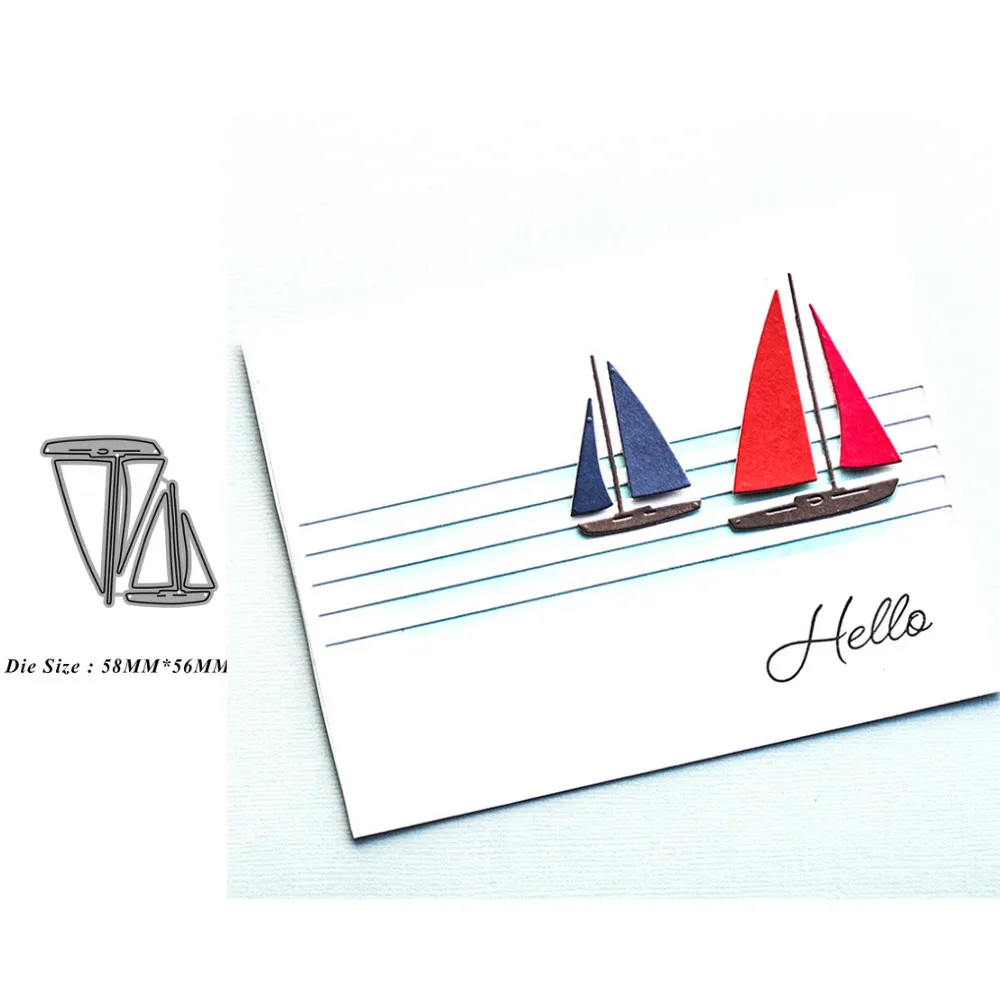 

2021 Sea Small Sailboat Metal Cutting Dies For Scrapbooking DIY Paper/Photo Cards New Design Cutdies Craft Cutter