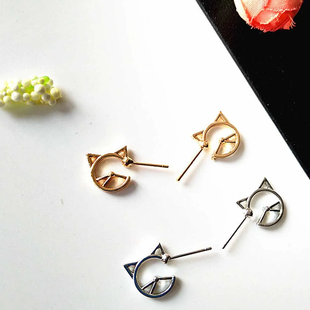 Серьги-гвоздики в форме кошки для девочек 1 пара | Украшения и аксессуары