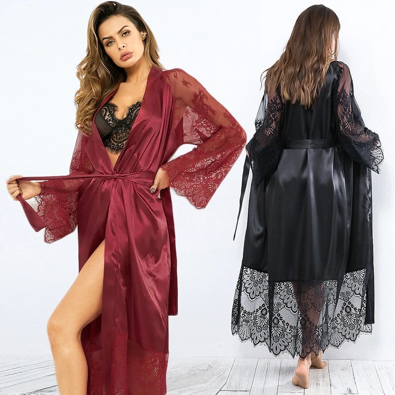 Women's Satin Wedding Kimono Bride Robe.Sleepwear Bridesmaid Robes Pajamas Bathrobe Nightgown Spa Bridal Dressing Gown | Женская