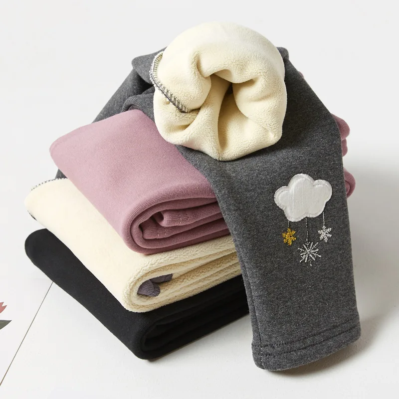 

Girls Leggings Autumn Winter Children Clouds Pants For Kids Thick Warm Elastic Waist Cotton Leggings 2-9years