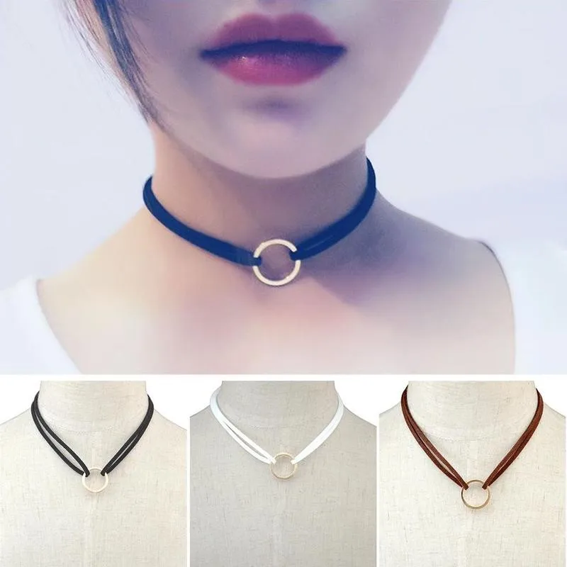 Ожерелье с металлическим кольцом для женщин очаровательные ожерелья женское