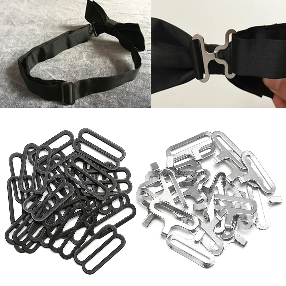 

Bow Tie Hardware Necktie Hook Bow Tie Cravat Clips Fasteners to Make Adjustable Straps Shoulder Strap Buckle New Fashion 30pcs