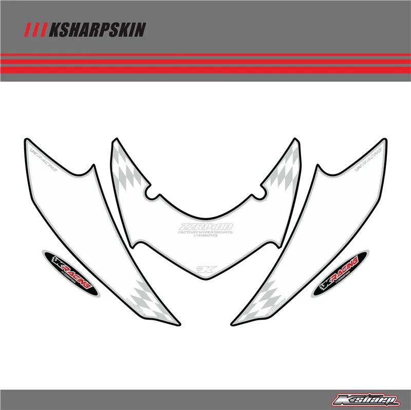 

Front Fairing Motor Number Board 3D Gel Protector for KAWASAKI ZZR1400 2006-2011 2007 2008 2009 2010