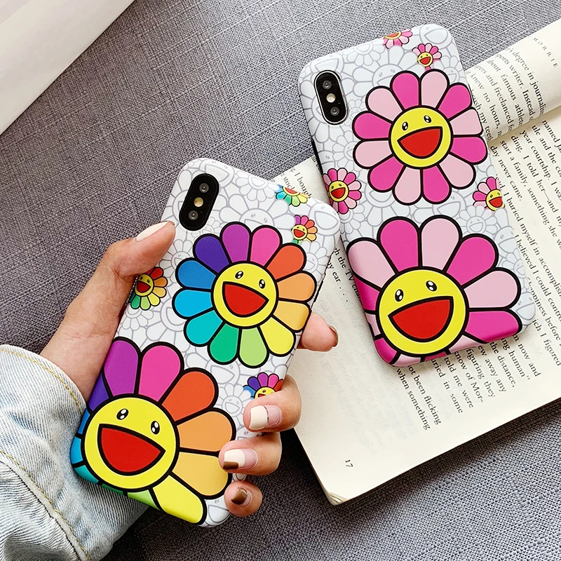 Цветной чехол с рисунком подсолнуха для iphone Xs XR Max защитный мобильного телефона 7 8