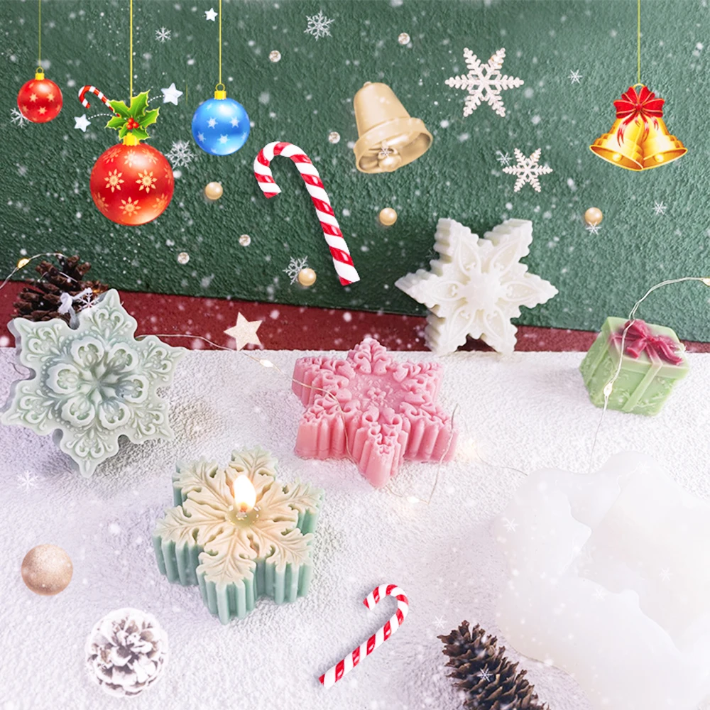 

Christmas snowflake candle silicone mold DIY Silicone mold Candle mold Chocolate mold Silicone molds moldes de silicona Soap