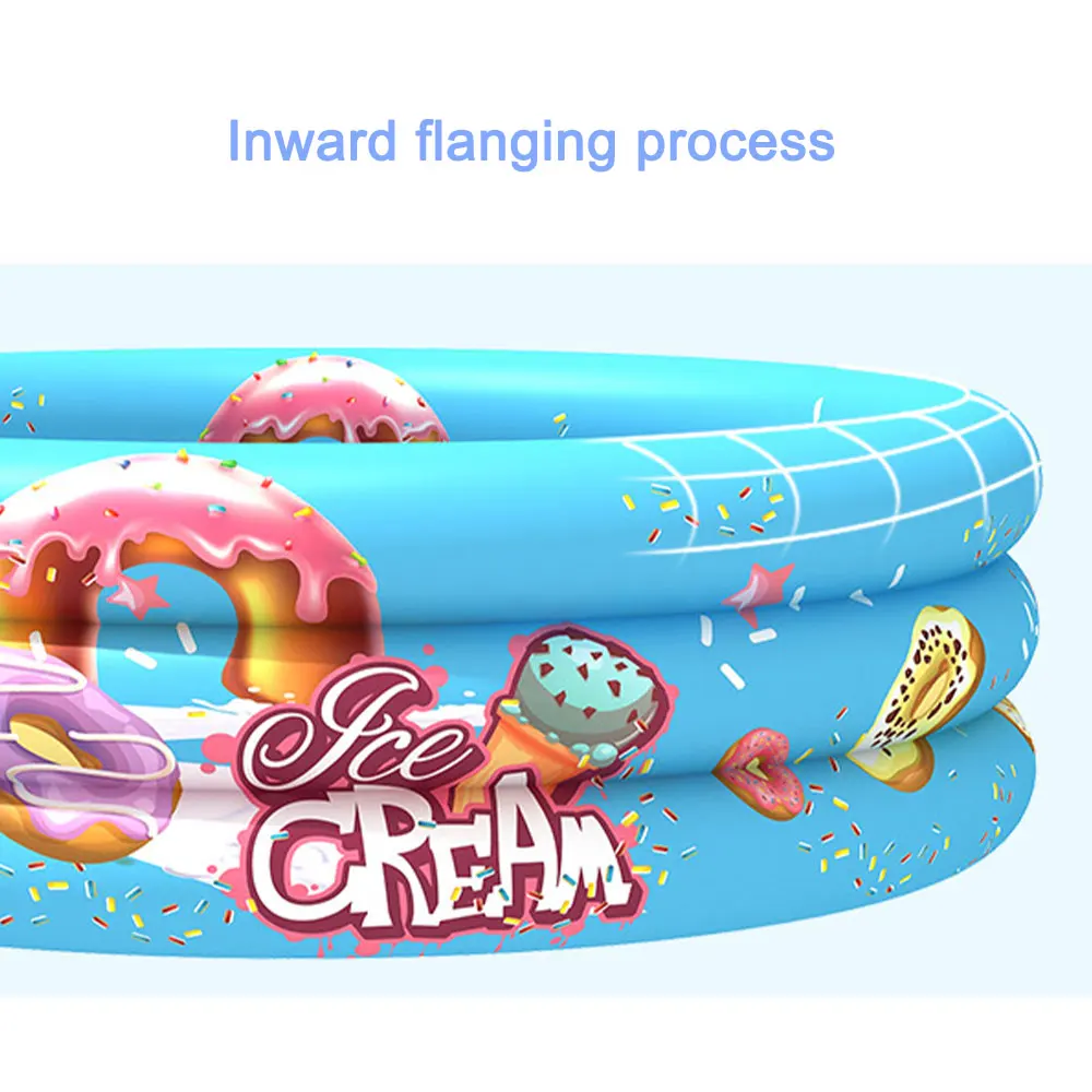 Fold-able Inflatable Round Swimming Pool PVC 3-Layers Children Swim Center Water Play Bathtub Non-slip Safety | Спорт и развлечения