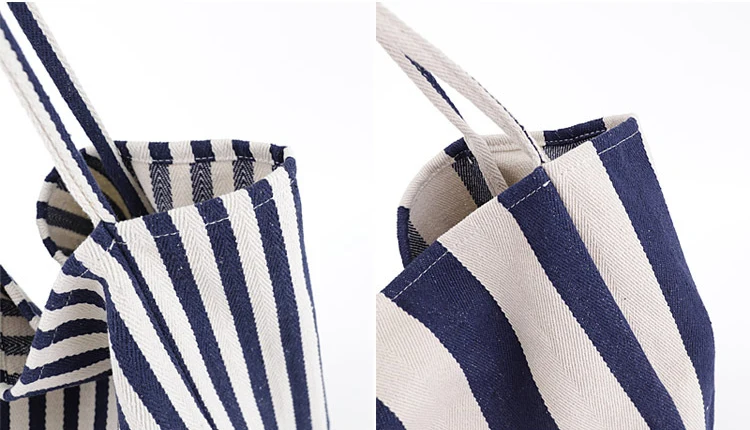 

Striped Bag Big Canvas Tote Bag for Women Summer Beach Classical Fabric Soft Large Handbag Female Large Casual Top-handle Bag