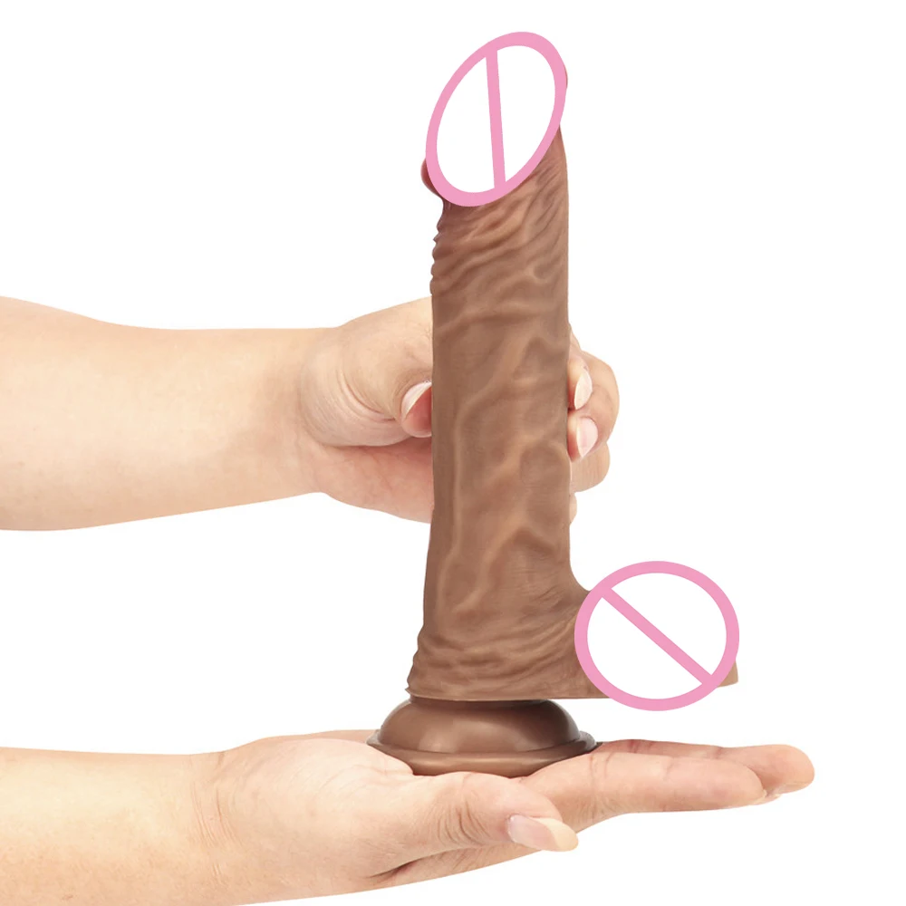 Adult Toys Double Layer Silicone Huge Dildo Suck Penis For Vagina Female Masturbator Thick Suction Cup No Vibrating Dick | Красота и