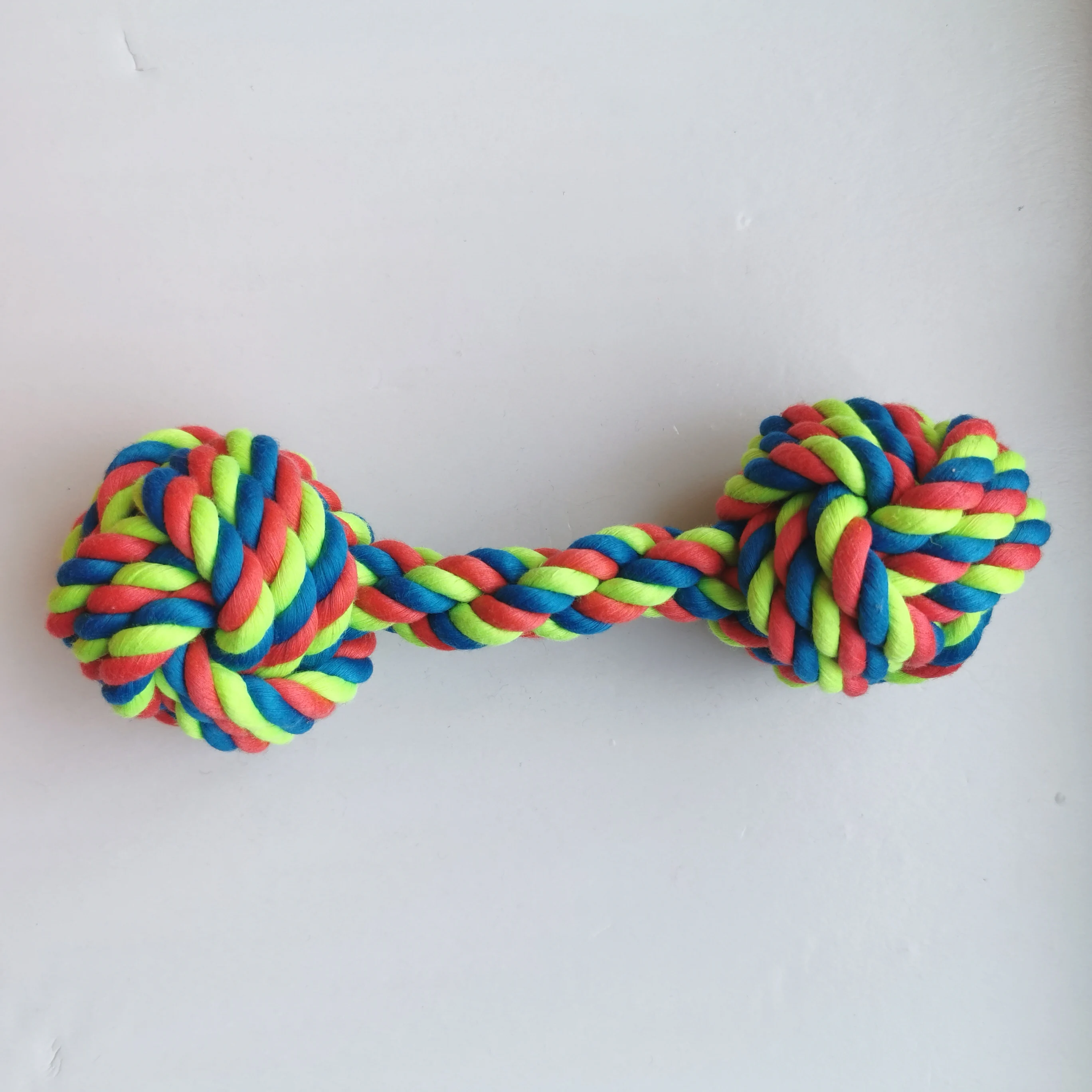 Indoor Funny Playtime Cute Soft Cotton Rope Dumbbell Dog Agressive Chew Toys Bite 21CM |