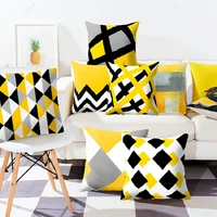 yellow geometric pillowcase 40x40 cushion cover pillow cover for home room decoration polyester 4040 throw pillow home decor