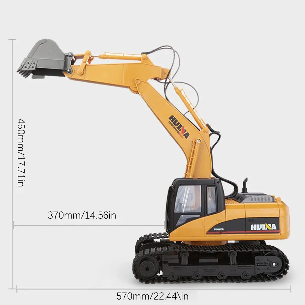 

RC Truck Excavator 15CH 1:14 Construction Digger Wireless Bulldozer+Remote Control Alloy Excavator Birthday Gift