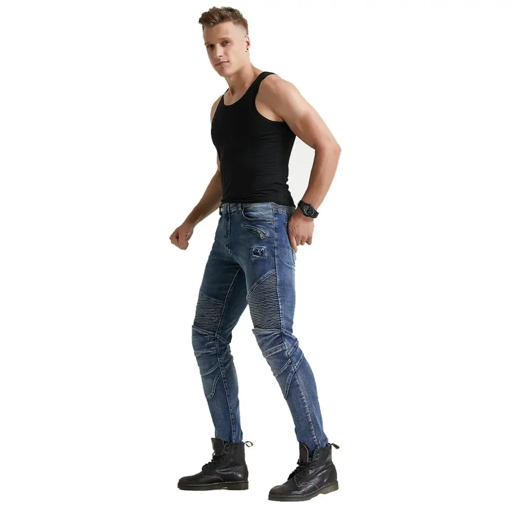 Ветрозащитные мужские мотоциклетные брюки облегающие хлопковые для езды на